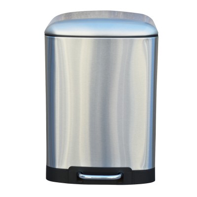 SS Domino 12 ltr FPR Softclose pedal bin with smooth edge lid 